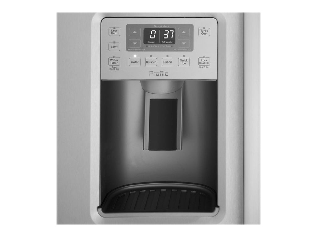 GE Profile PSS28KSHSS Side-by-Side Refrigerator with Water and Ice Dispenser, Stainless Steel Q119816