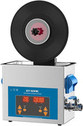 WEWU ROUNDS LP Vinyl Record Ultrasonic Cleaner with Records Bracket 1-5 Records Per Batch Raising Descending Auto-Drying