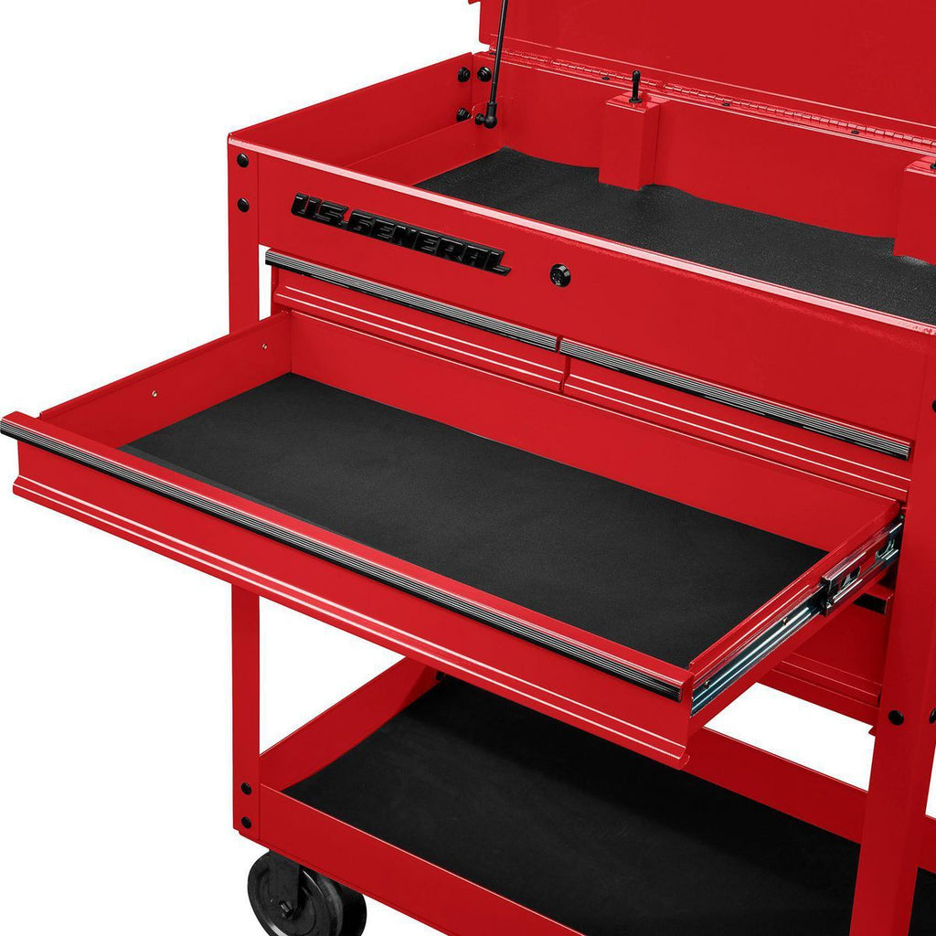 U.S. GENERAL 30 in. 4-Drawer Tech Cart, Red Y546116