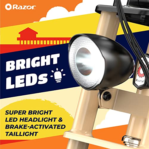 Razor Rambler 16 36V Electric Minibike with Retro Style, Retrospec Dakota Adult Helmet B115