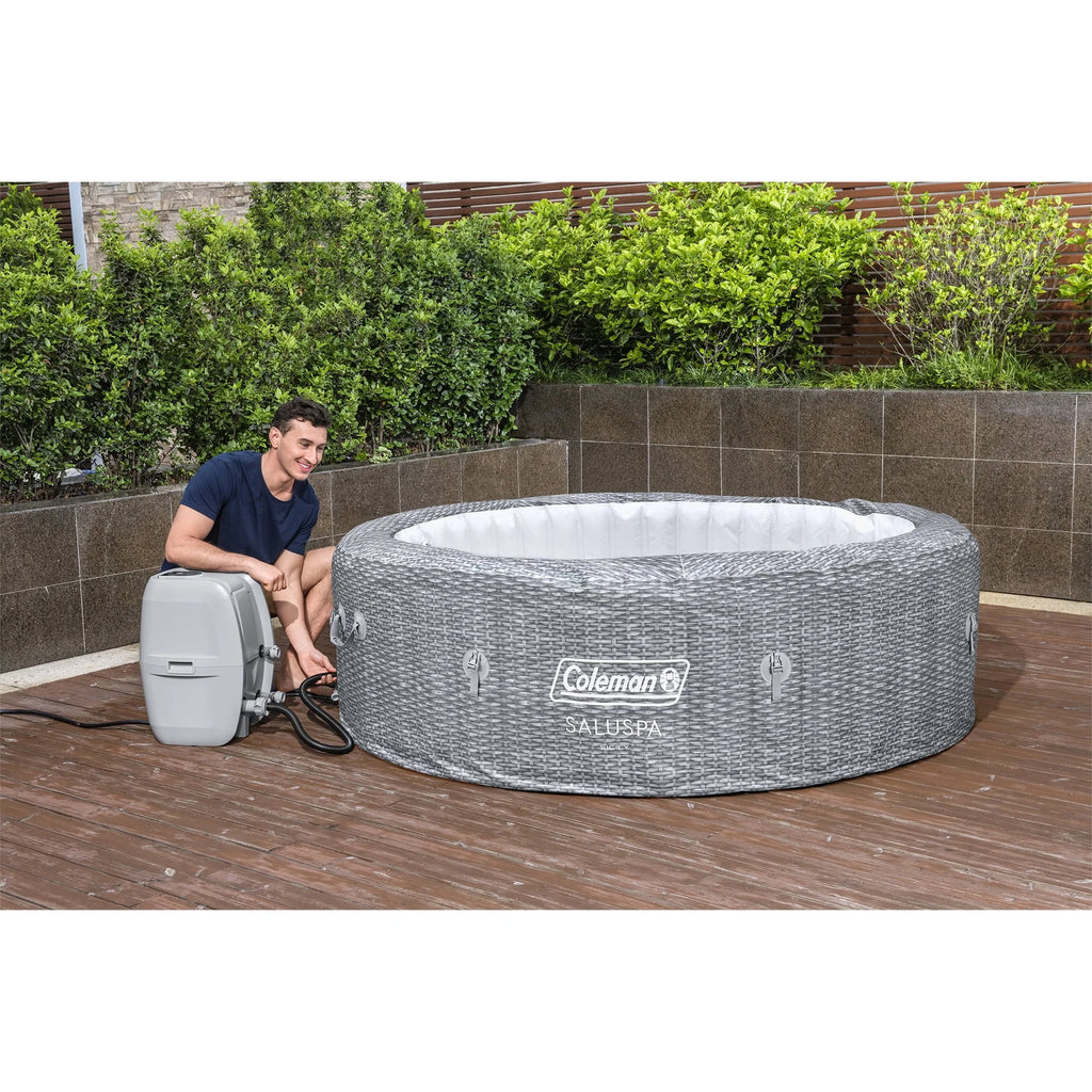 Coleman SaluSpa AirJet Inflatable Round Hot Tub, 60 Jets, Black D46266