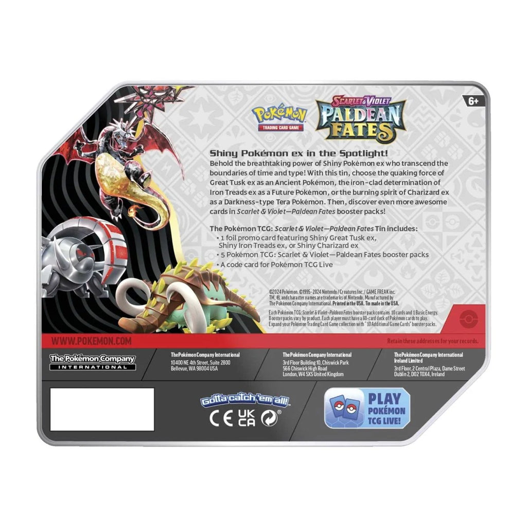 Pokemon TCG Scarlet & Violet Paldean Fates Tin Shiny Charizard ex V129214