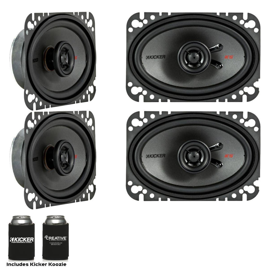 Kicker Speaker Bundle - Two Pairs of 4x6 inch KS-Series Speakers 44ksc4604