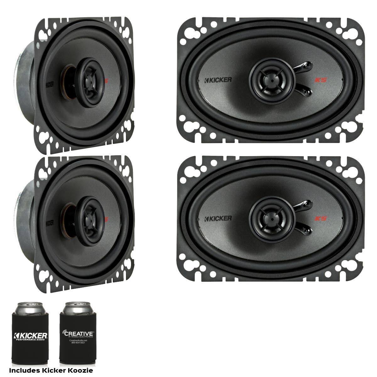 Kicker Speaker Bundle - Two Pairs of 4x6 inch KS-Series Speakers 44ksc4604