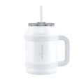Reduce Vacuum Insulated Stainless Steel Cold1 Mug with Lid and Straw, White, 50 fl oz