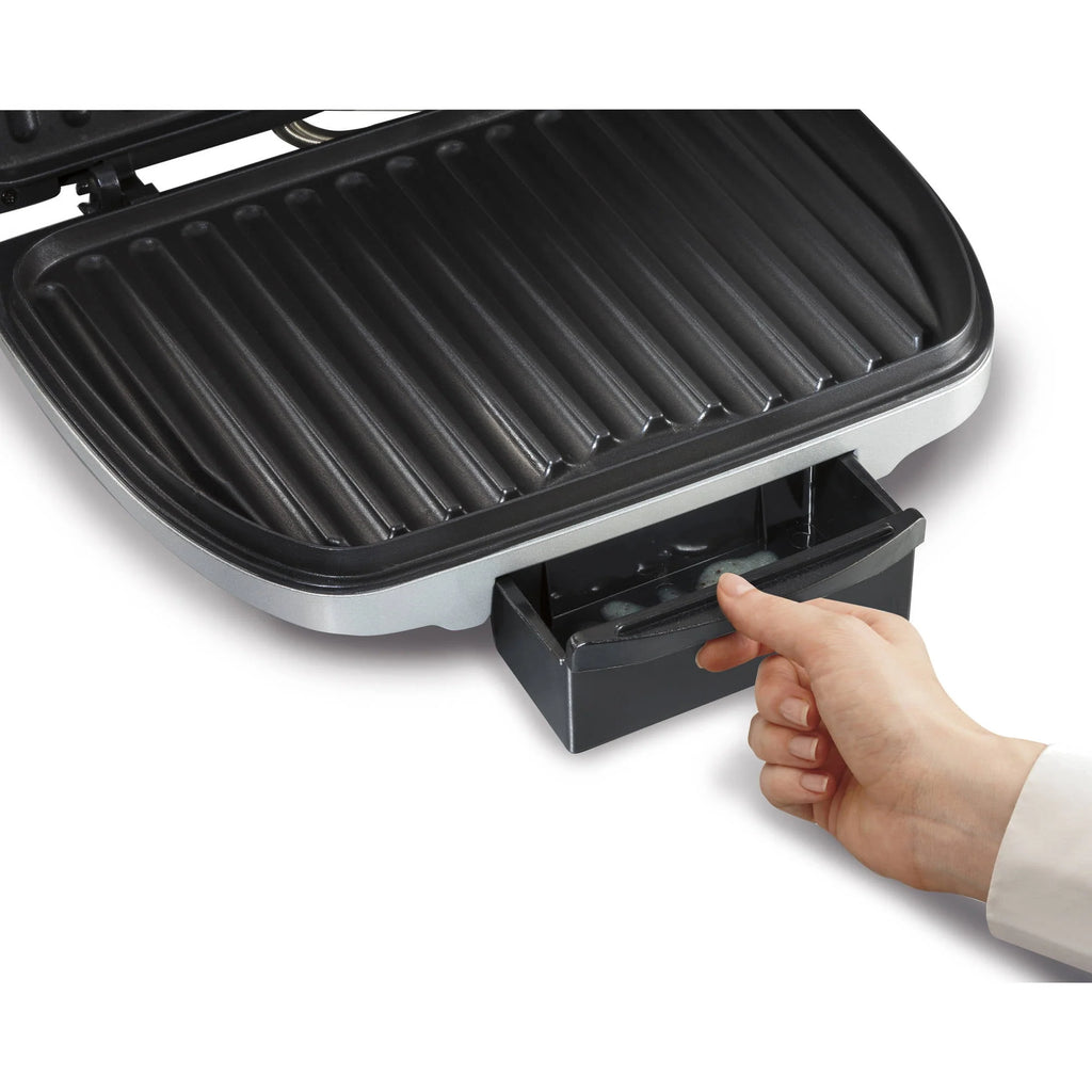 Hamilton Beach Electric Indoor Grill, 6-Serving, Nonstick, Stainless Steel J97046