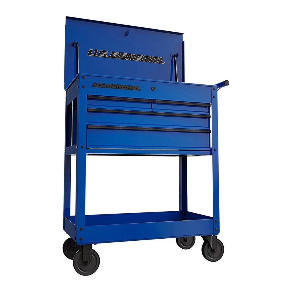 U.S. GENERAL 30 in. 4-Drawer Tech Cart, Red Y546116