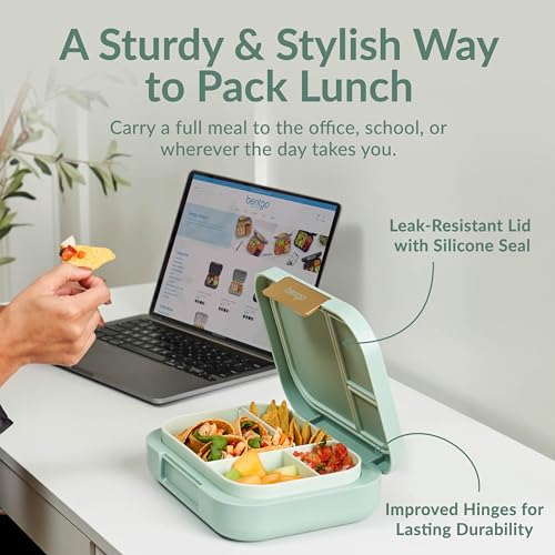 Bentgo Modern Adult & Teen Bento Lunch Box, Leak-Resistant, BPA-Free, Dark Gray G5523