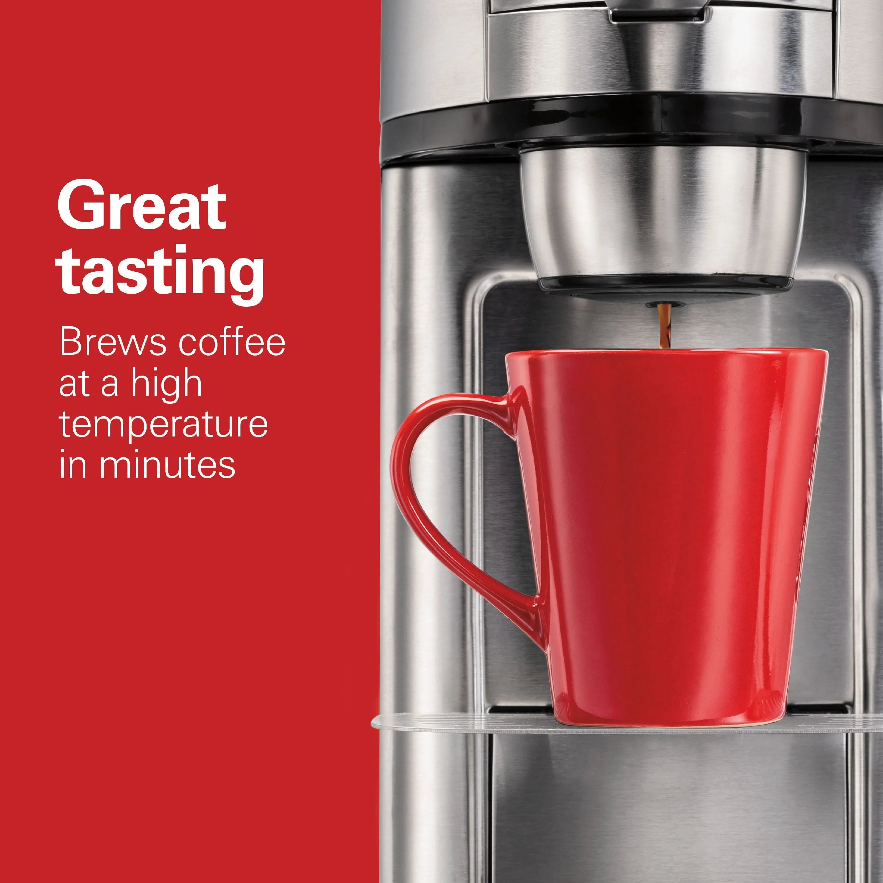 Hamilton Beach The Scoop Single-Serve Coffee Maker, 14 oz., Stainless Steel B6362