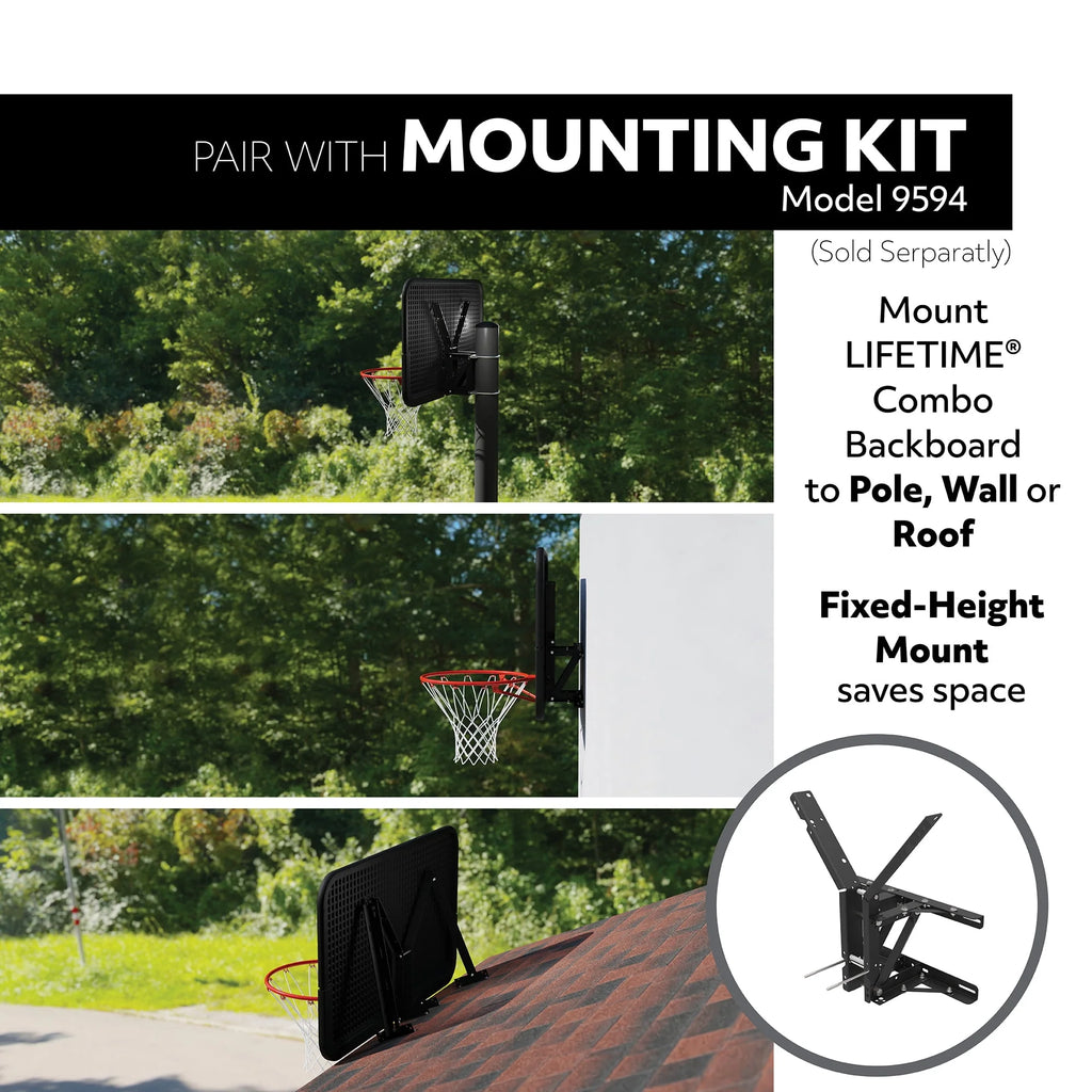 Lifetime 44 Inch Polycarbonate Basketball Backboard and Rim Combo O797319