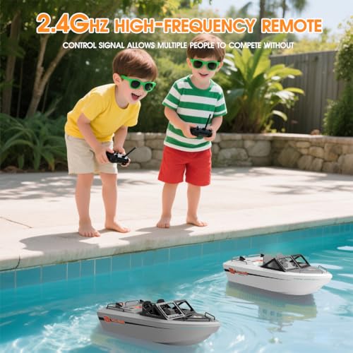 RC Boat with Turbine Water Jet, 2.4GHz Remote Control, 1:12 Scale Model Ship E37713