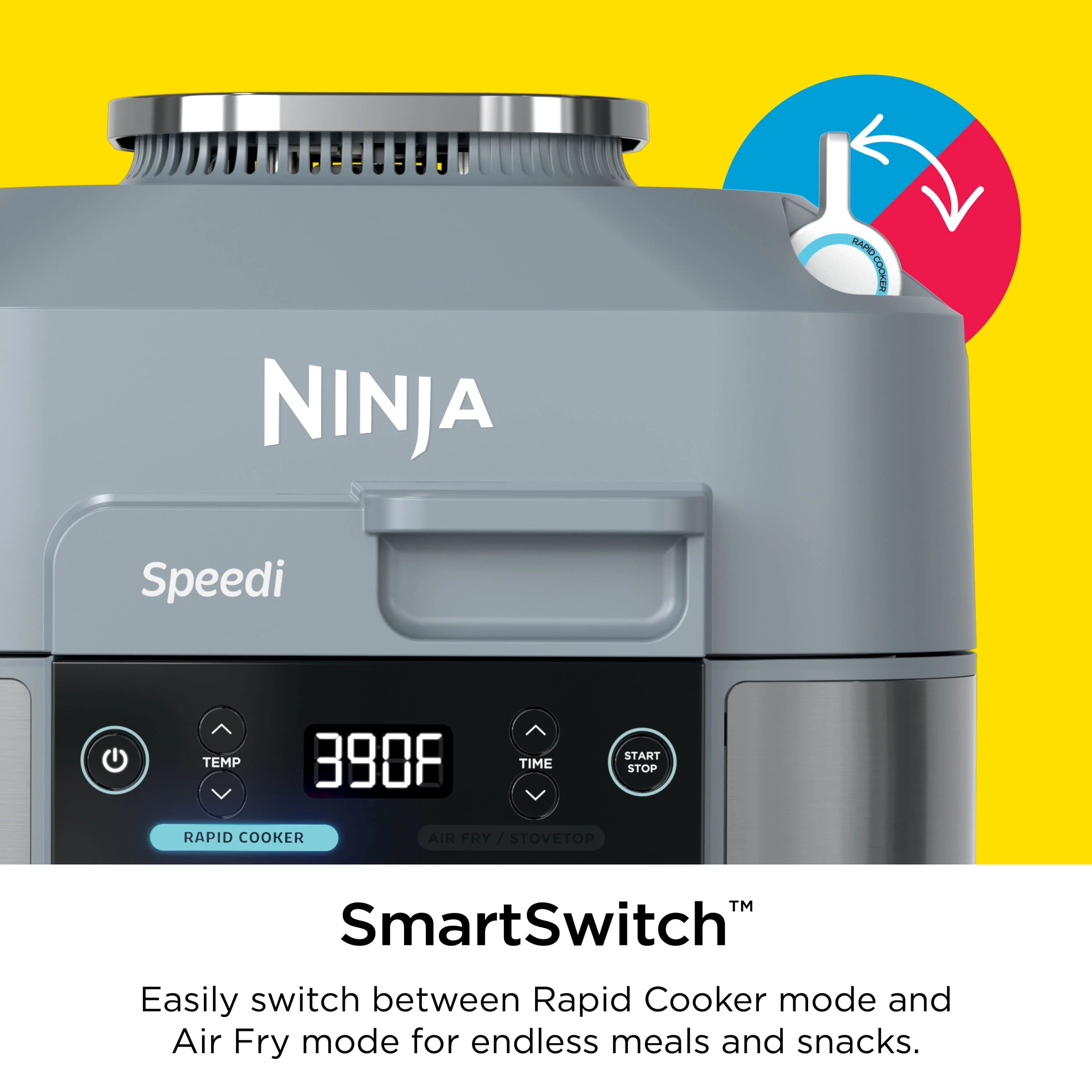 Ninja Speedi Rapid Cooker & Air Fryer, 6-Qt, 10-in-1, Sea Salt Gray Q39620