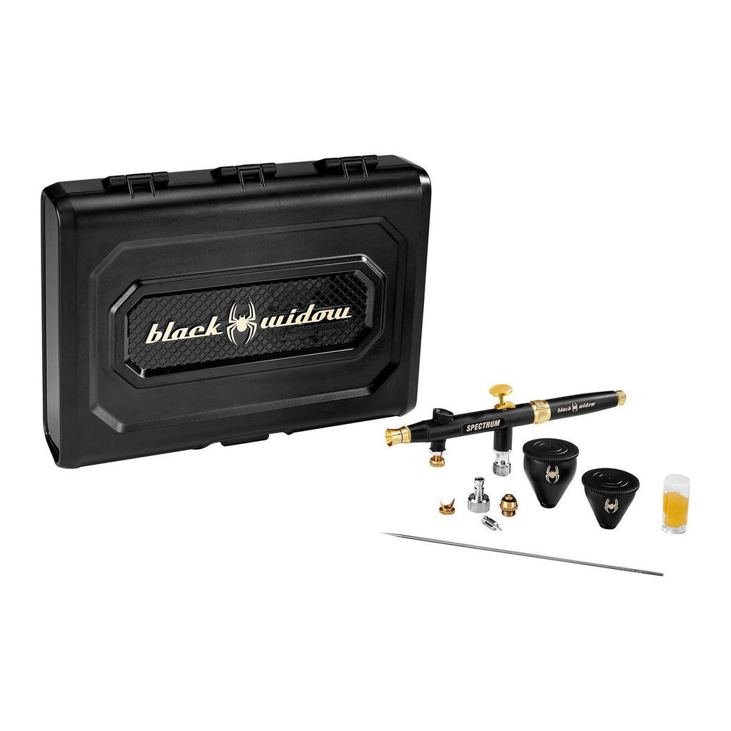 BLACK WIDOW BY SPECTRUM 0.2 mm, 0.3 mm Precision-Control, Gravity-Feed, Dual-Action Airbrush