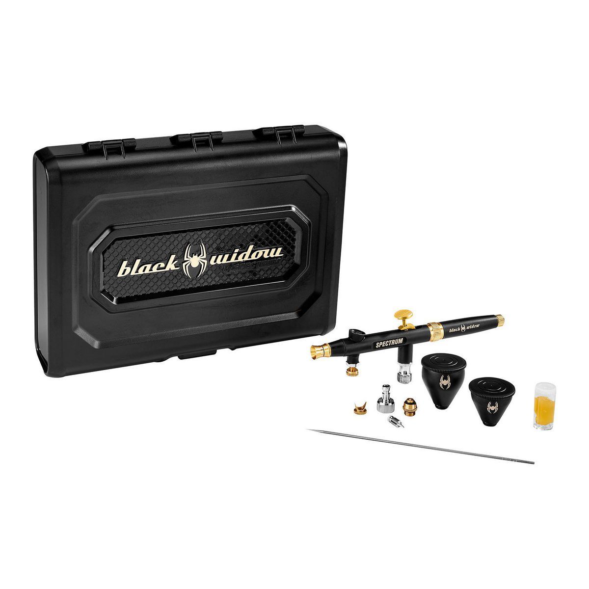 BLACK WIDOW BY SPECTRUM 0.2 mm, 0.3 mm Precision-Control, Gravity-Feed, Dual-Action Airbrush