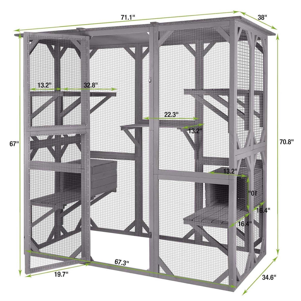 Gutinneen Large Catio Outdoor Cat Enclosure with Door A2054