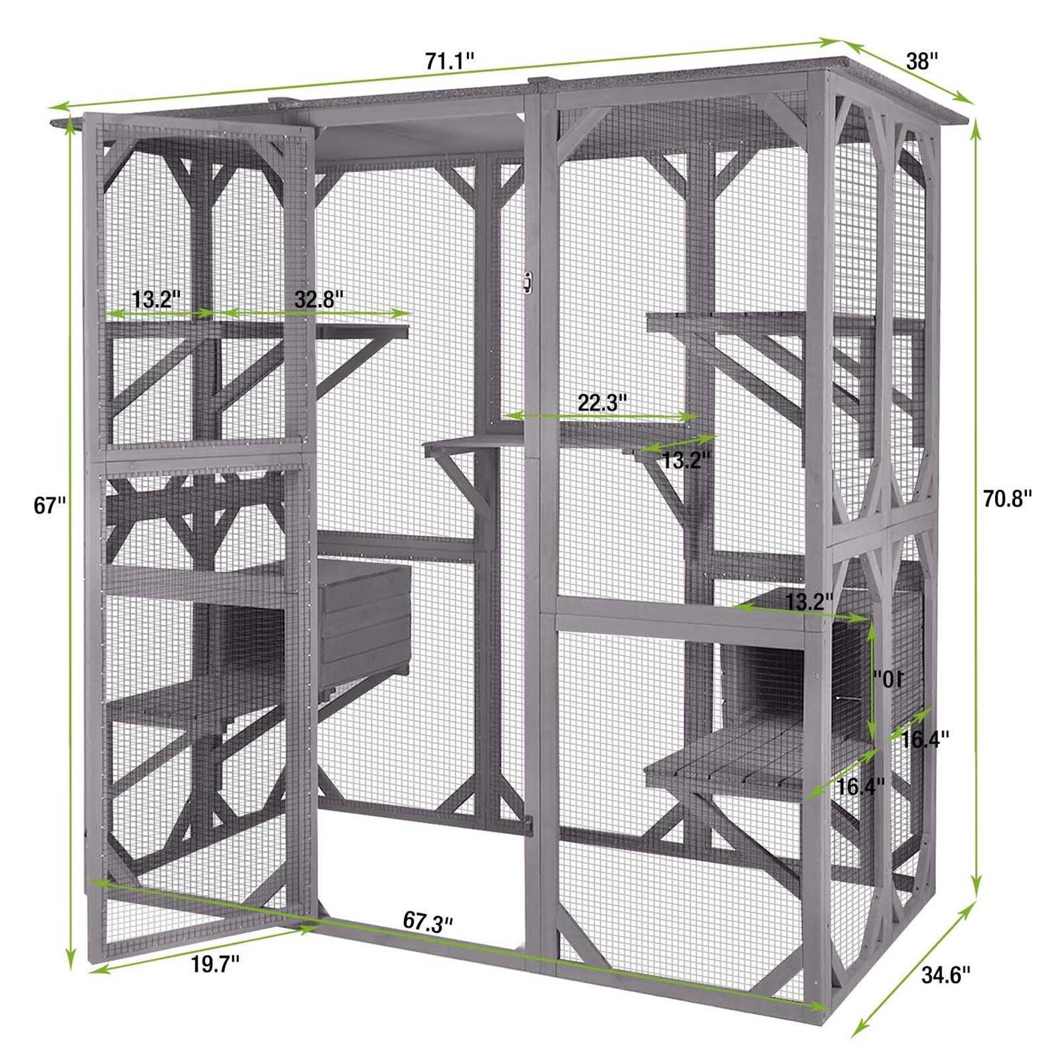 Gutinneen Large Catio Outdoor Cat Enclosure with Door A2054