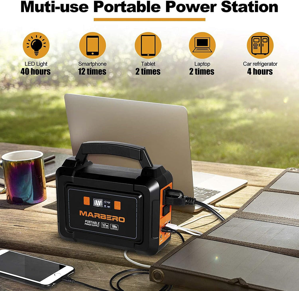 MARBERO 167Wh Portable Power Station 45000mAh Solar Generator J80808