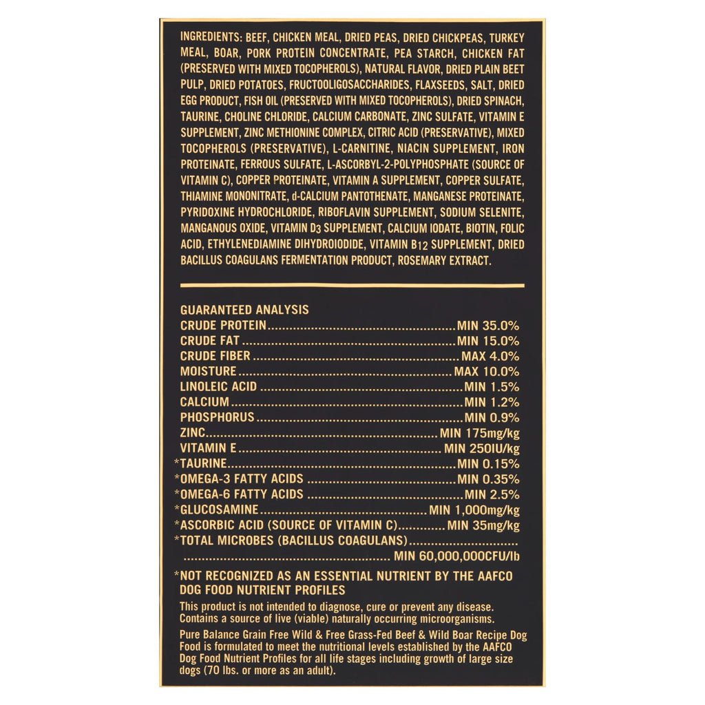Pure Balance Wild & Free Beef & Wild Boar Recipe Grain-Free Dry Dog Food, 24 lbs L20658
