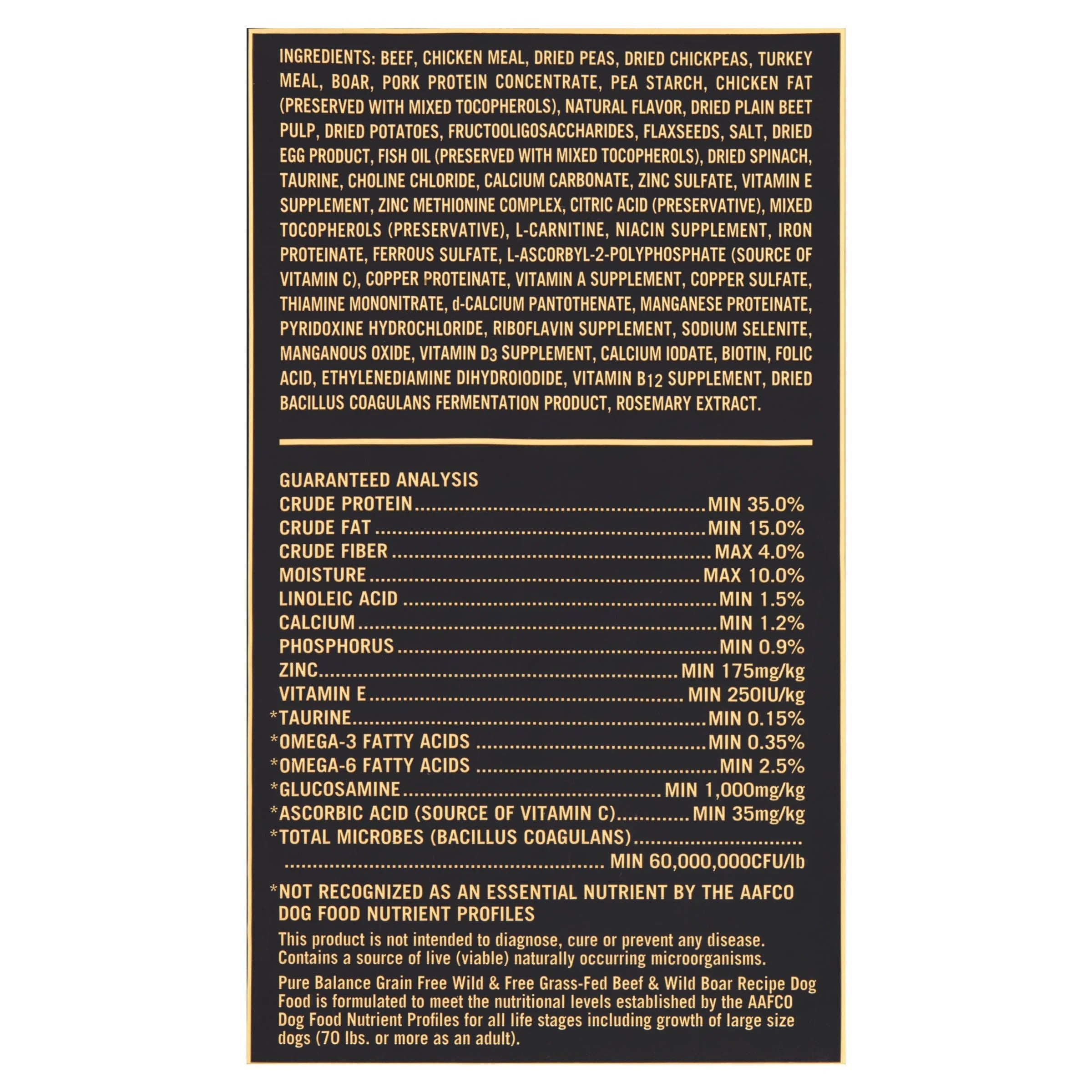 Pure Balance Wild & Free Beef & Wild Boar Recipe Grain-Free Dry Dog Food, 24 lbs L20658