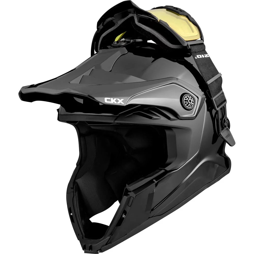 CKX Titan Air Flow Fiberglass Helmet with Electric Lens Goggles Black XS P5936