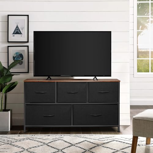 9 Drawer Dresser for Bedroom, Charcoal Black Fabric Storage Chest K84969