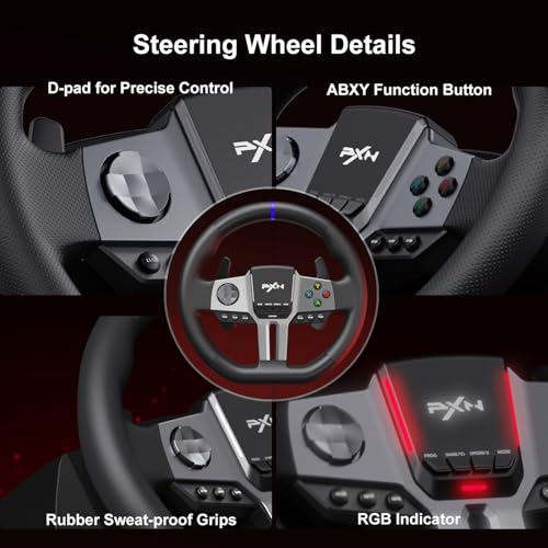 PXN V9 Gen2 Racing Wheel with 3 Pedals and H Shifter for PC, PS4, Xbox One Z653738