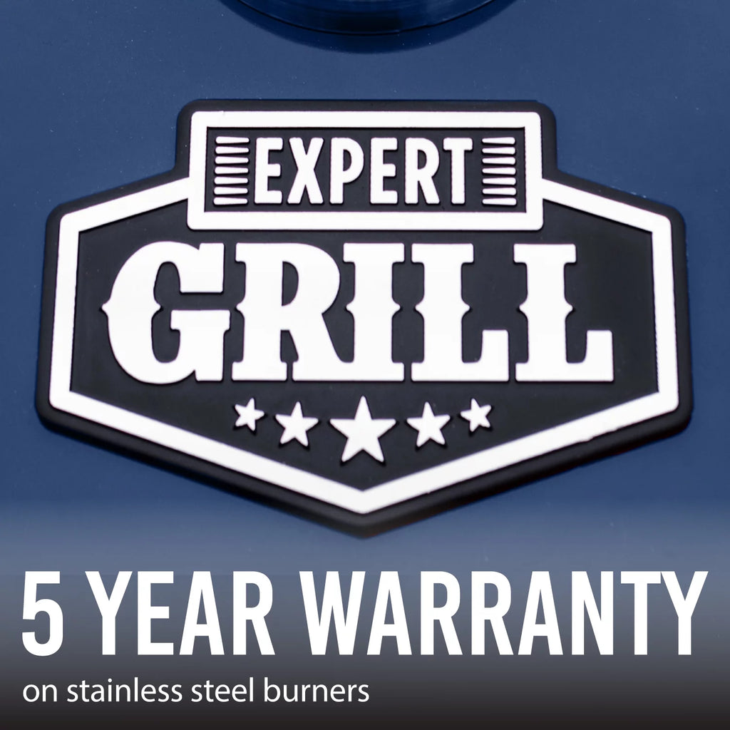 Expert Grill 4 Burner Propane Gas Grill with Side Burner, Blue L91857