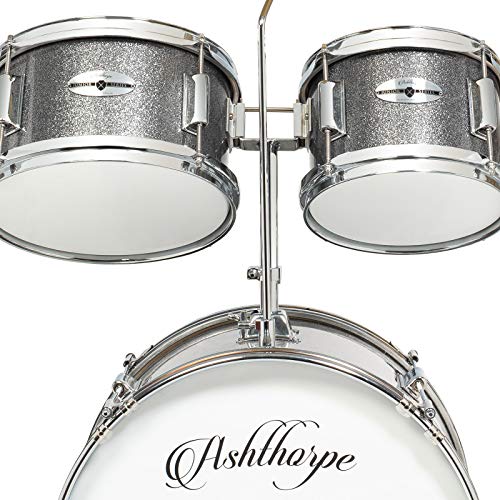 Ashthorpe 5-Piece Junior Drum Set with Brass Cymbals and Adjustable Throne L91179