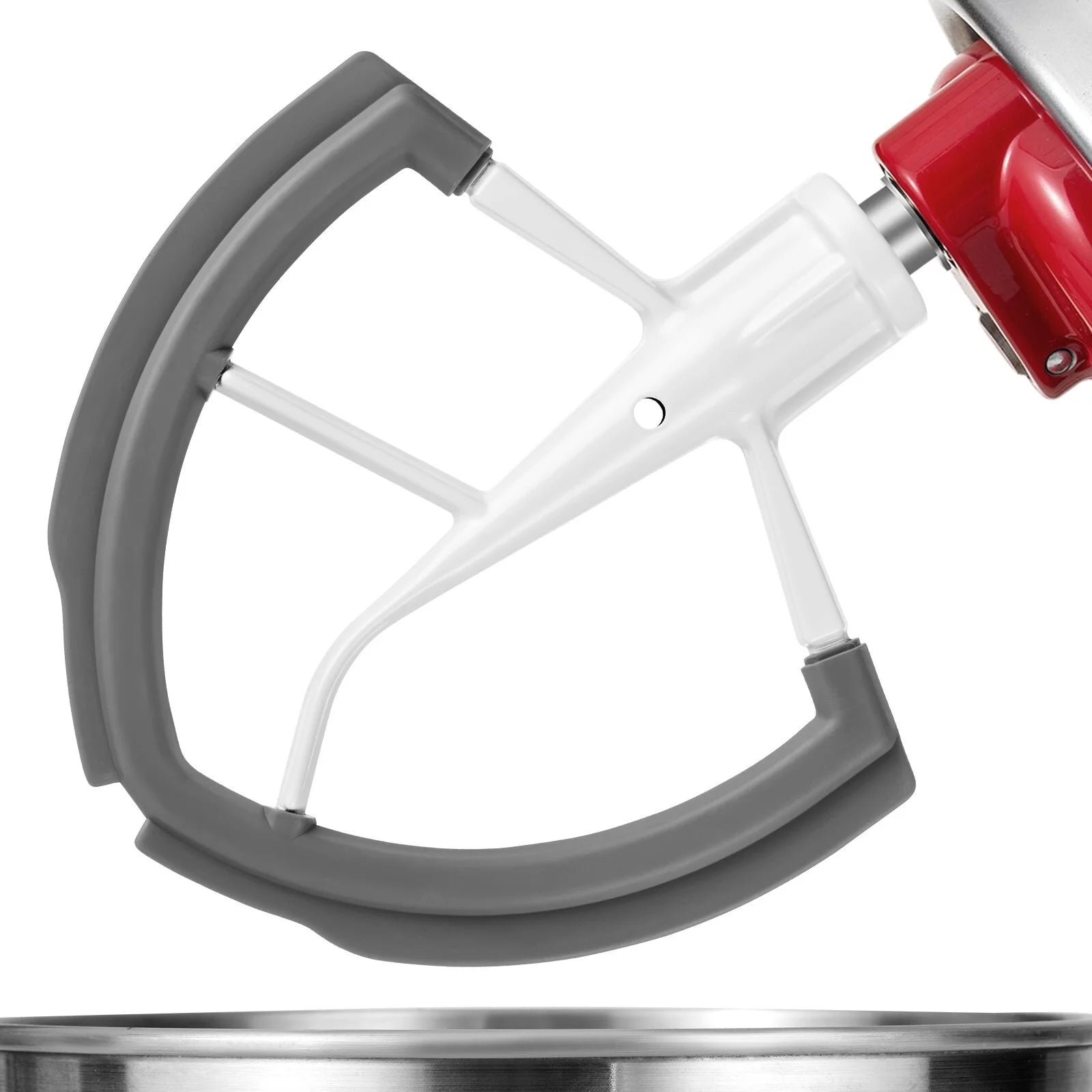 Flex Edge Beater for KitchenAid Bowl-Lift Stand Mixer, 6 Quart Flat Beater Paddle with Flexible Silicone Edges,Grey