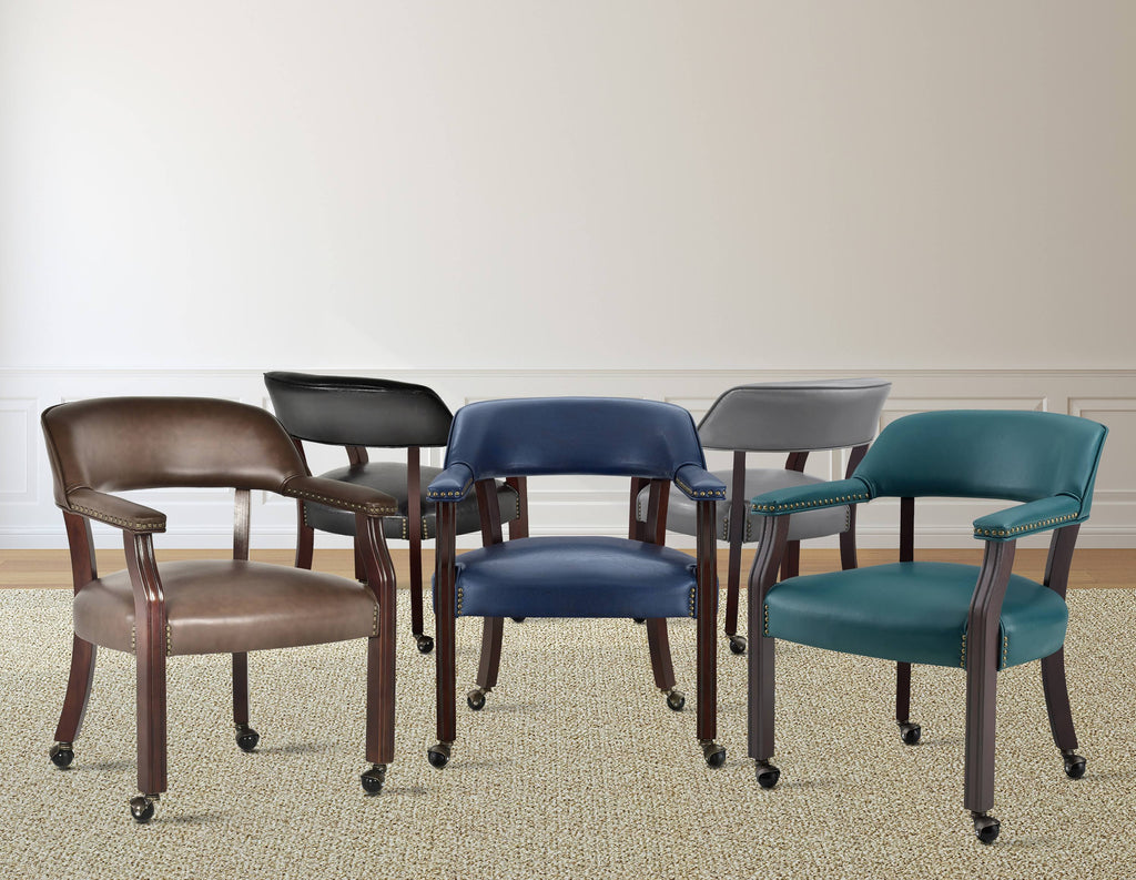 Steve Silver Tournament Gray Arm Chair with Casters J390