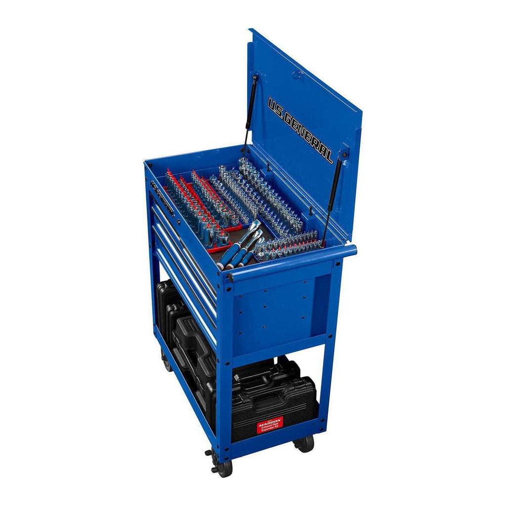 U.S. GENERAL 30 in. 4-Drawer Tech Cart, Red Y546116