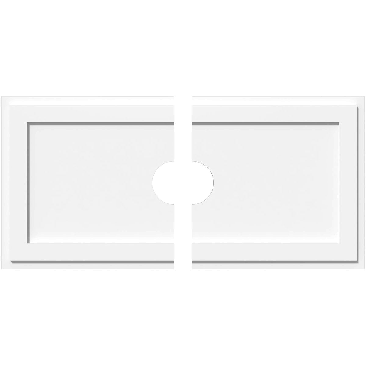 Rectangle Architectural Grade PVC Contemporary Ceiling Medallion (40x22W x 20x22H x 5x22ID x 14x22C - Two Piece)