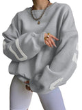 wybzd Women Y2K Oversize Sweatshirt Chicago Letter Graphic Sweatshirt Long Sleeve Fleece Drop Shoulder Pullover Top