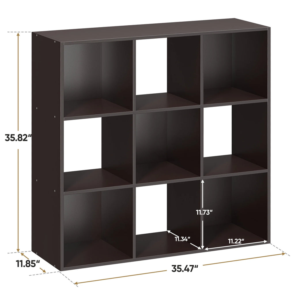 HomGarden 3-Tier 9 Cube Storage Organizer Wood Bookcase Cabinet Black A19933