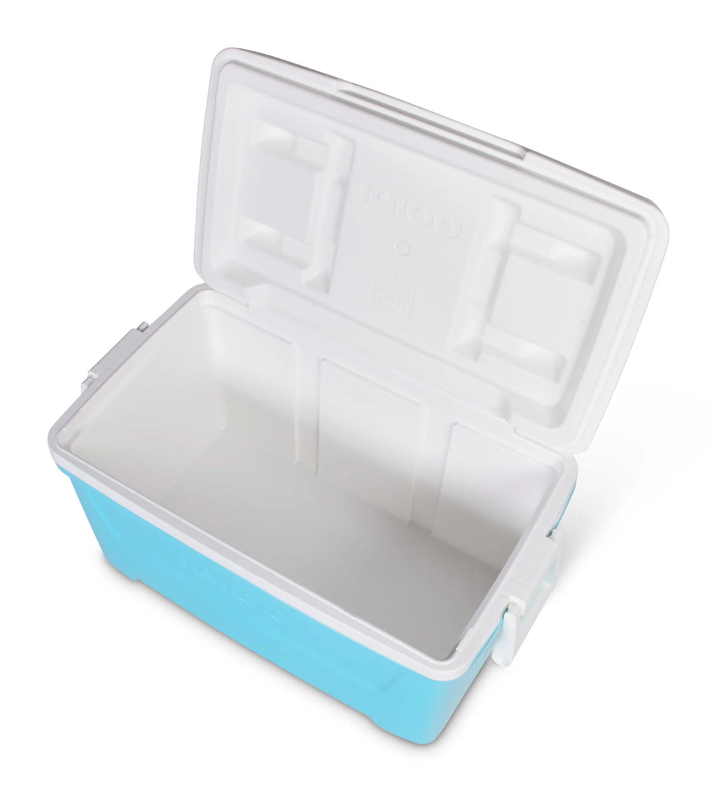 Igloo 48 QT Laguna Hard-Sided Cooler, Aqua Blue and White K405893