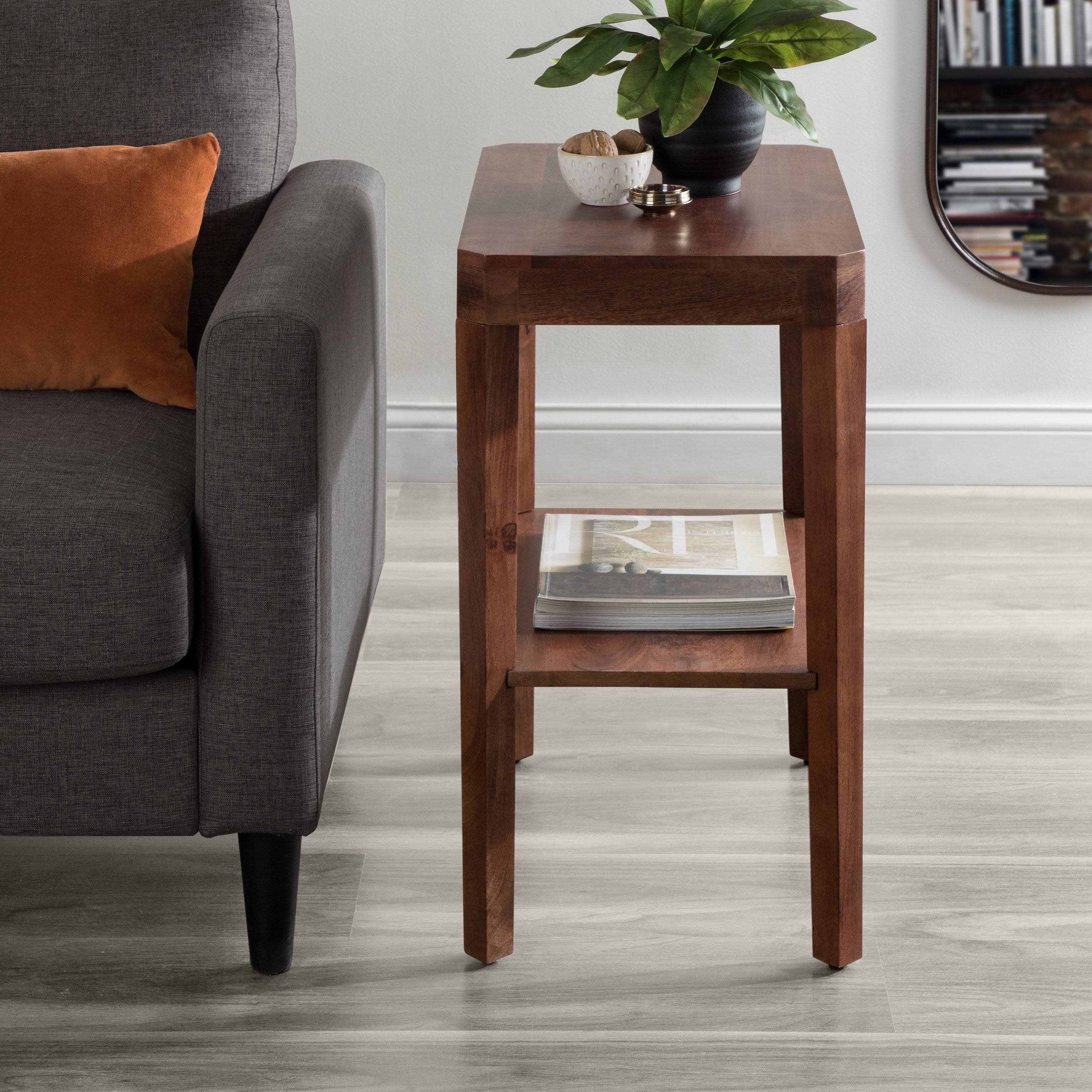 Kate and Laurel Talcott Wood Side Table, Walnut Brown G75356