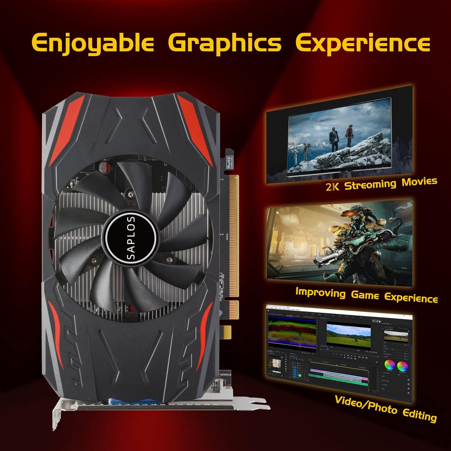 SAPLOS Radeon HD7670 2GB DDR3 Graphics Card, HDMI/VGA/DVI, PCI Express 2.0 X16 V595