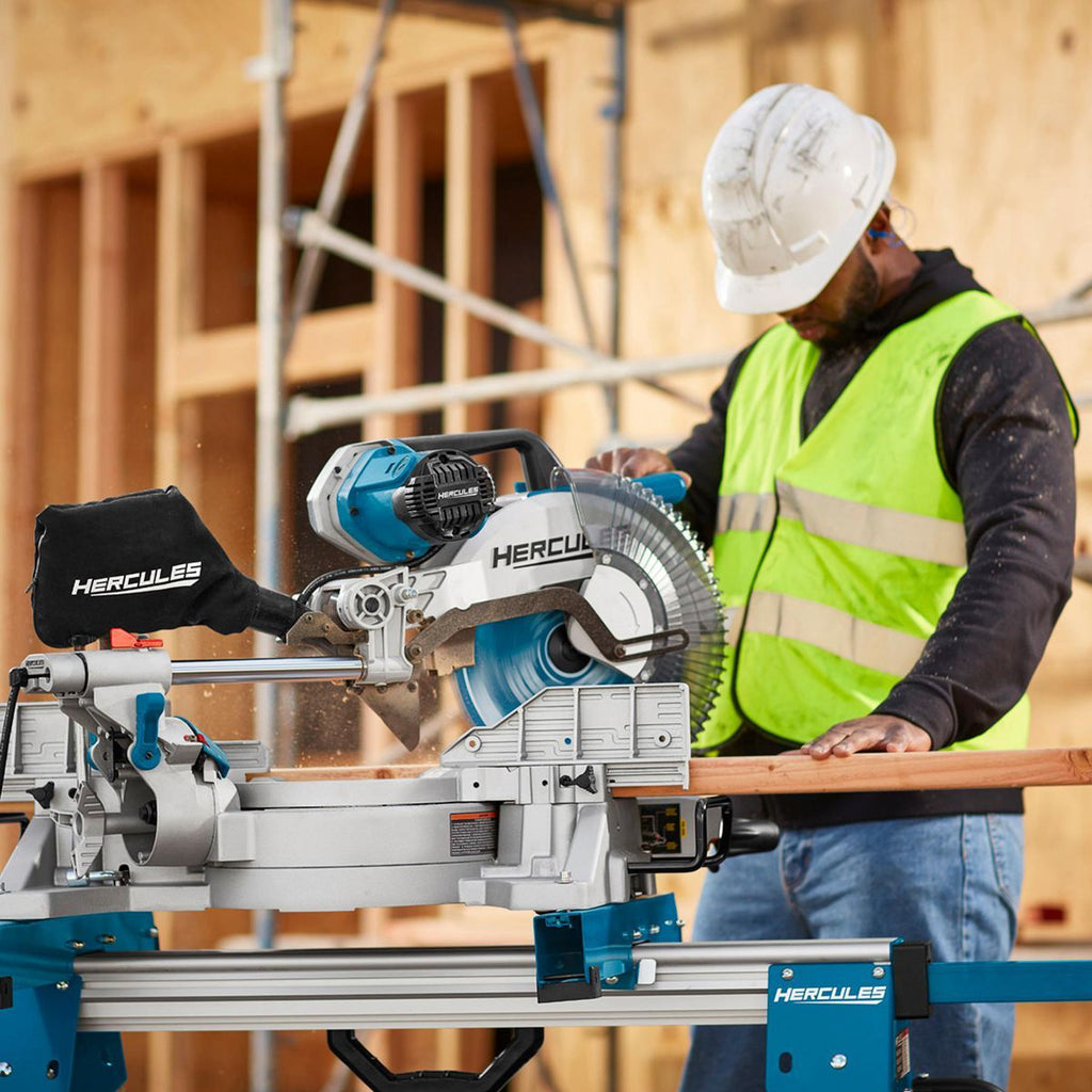HERCULES 12 in. Dual-Bevel Sliding Compound Miter Saw with LED Shadow Guide J974