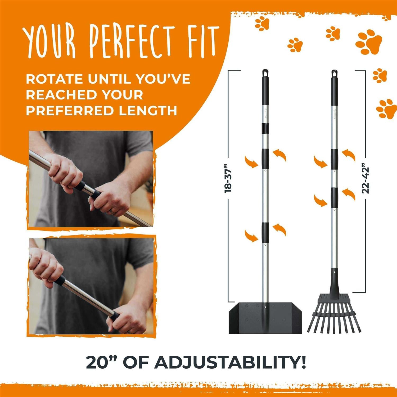Mighty Paw Dog Pooper Scooper and Rake Set W8074