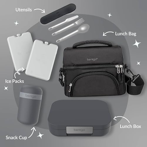 Bentgo Modern Adult & Teen Bento Lunch Box, Leak-Resistant, BPA-Free, Dark Gray G5523