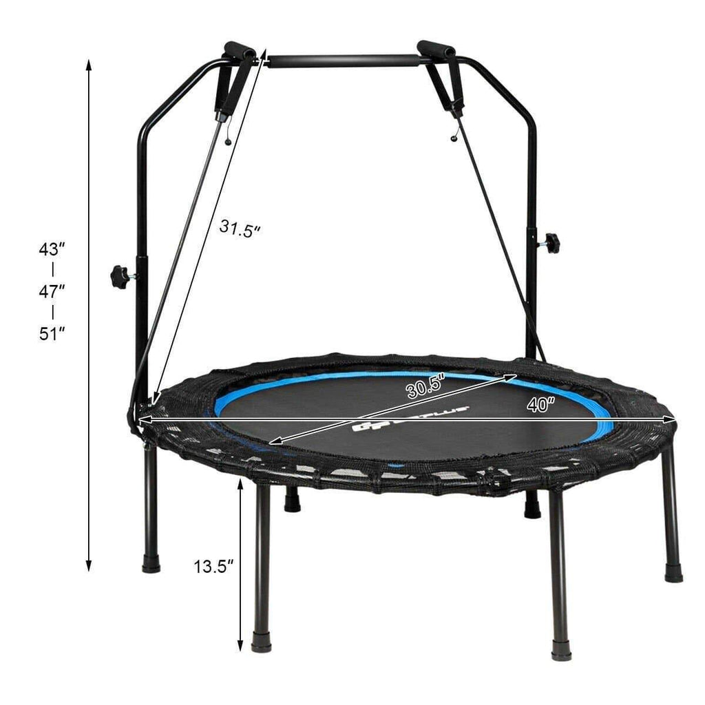 Costway Foldable Fitness Rebounder Trampoline with Resistance Bands K8673