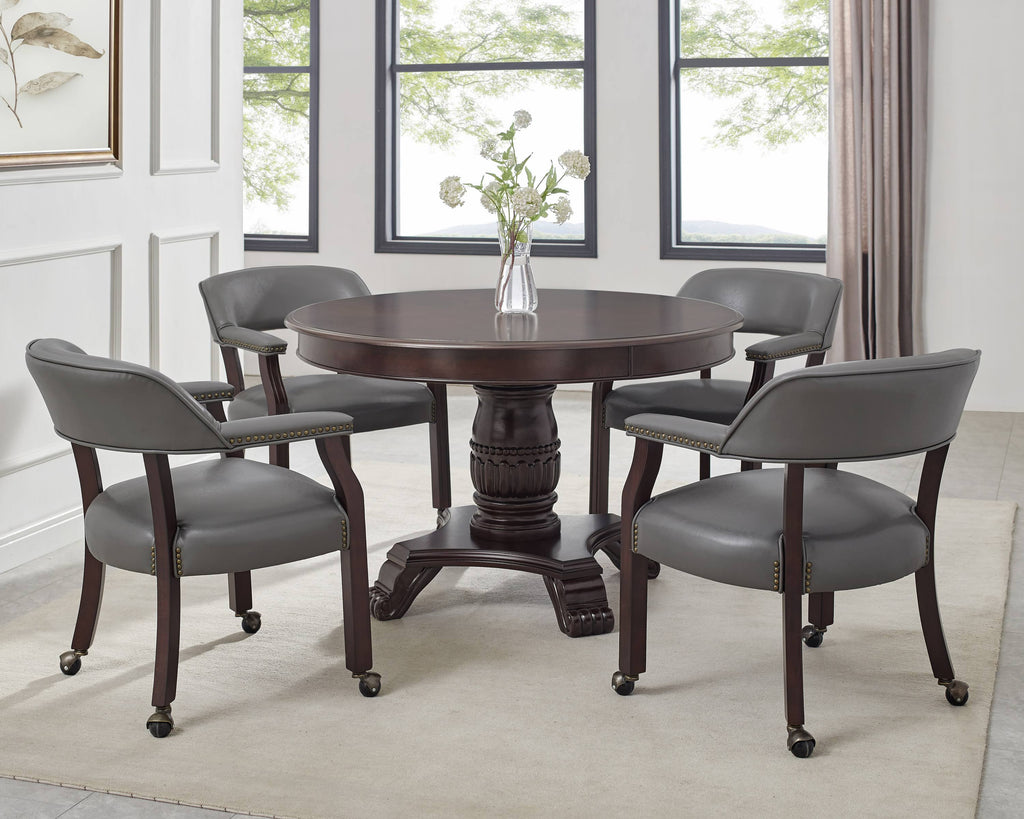 Steve Silver Tournament Gray Arm Chair with Casters J390
