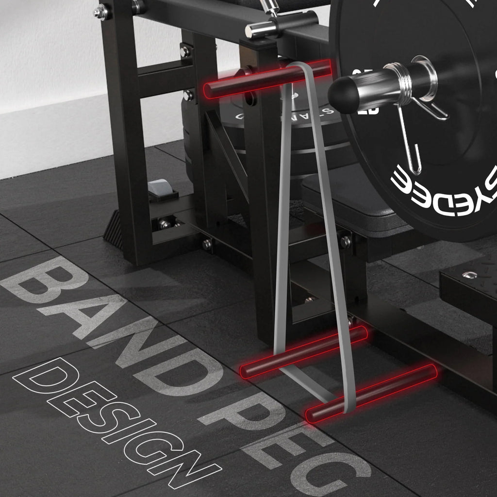 syedee Glute Bridge Machine, Heavy Duty Plate-Loaded Hip Thrust, Red J397479