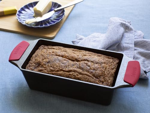 Lodge 10 Inch Pre-Seasoned Cast Iron Loaf Pan with Dual Handles, Black Z31349