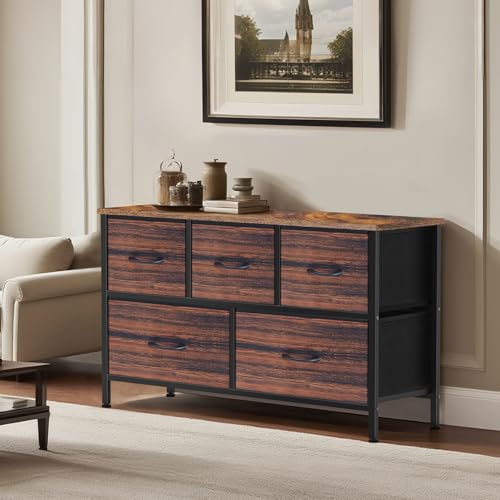 9 Drawer Dresser for Bedroom, Charcoal Black Fabric Storage Chest K84969