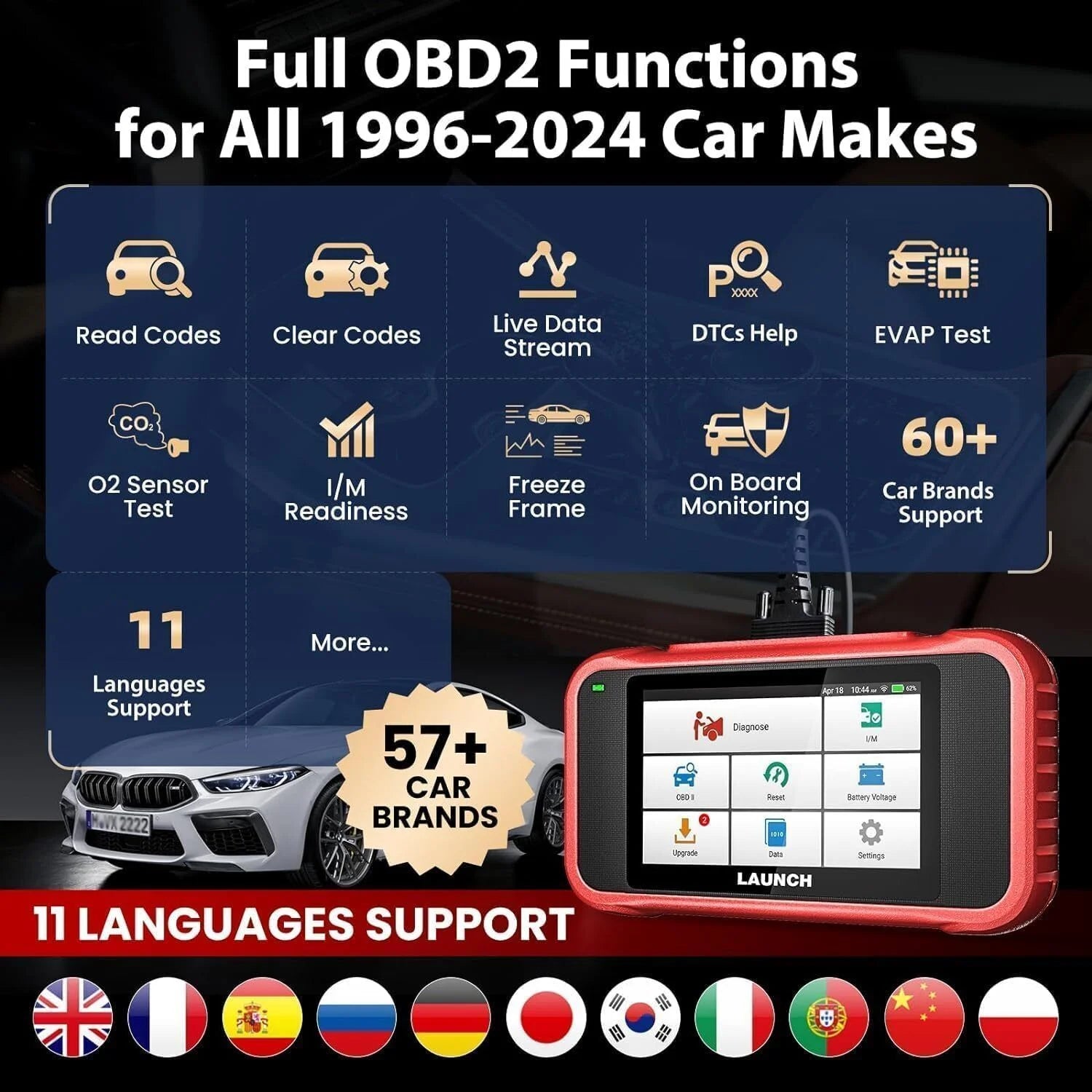 Launch CRP123X Elite OBD2 Scanner Car Diagnostic Code Reader ABS SRS Transmission SAS Y2417