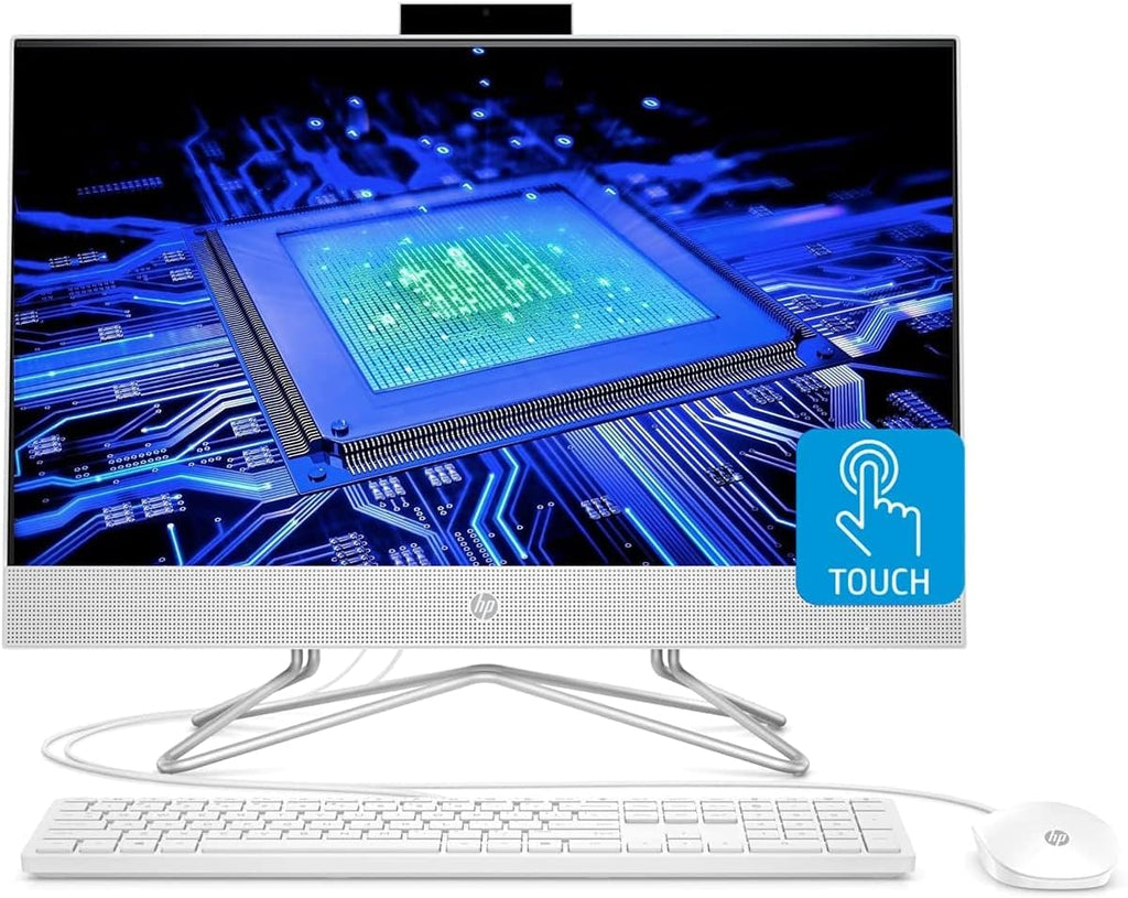 HP 2022 Newest All-in-One Desktop Computer, 23.8" Full HD Touchscreen, AMD Ryzen 5 3500U Processor, AMD Radeon Vega 8 Graphics, 16GB RAM, 512GB SDD, Webcam, Windows 11 Home