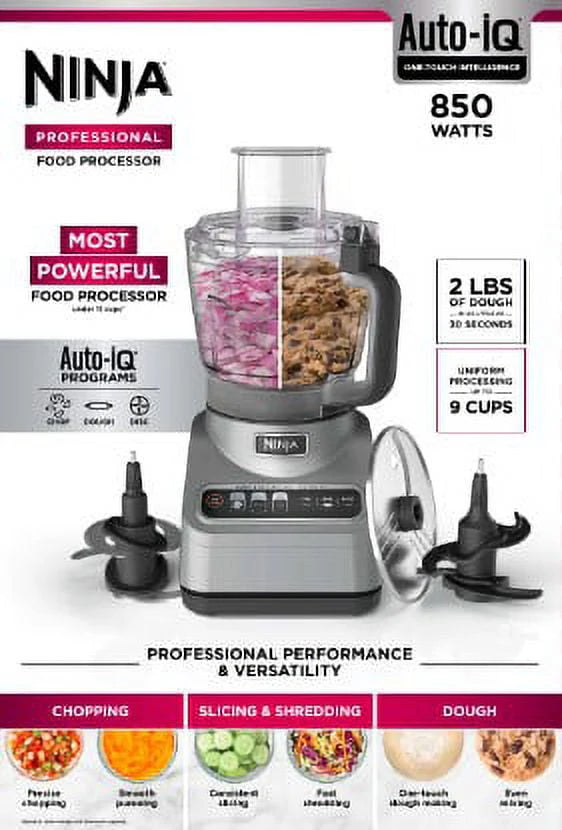 Ninja® Professional Food Processor, 850W, 9-Cup, Auto-iQ, BN600 D2104