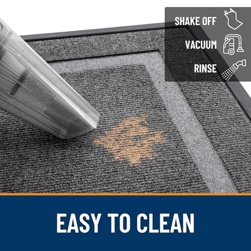 OLANLY Front Door Mat Indoor Outdoor Entrance, Waterproof, 36x24, Black P2970