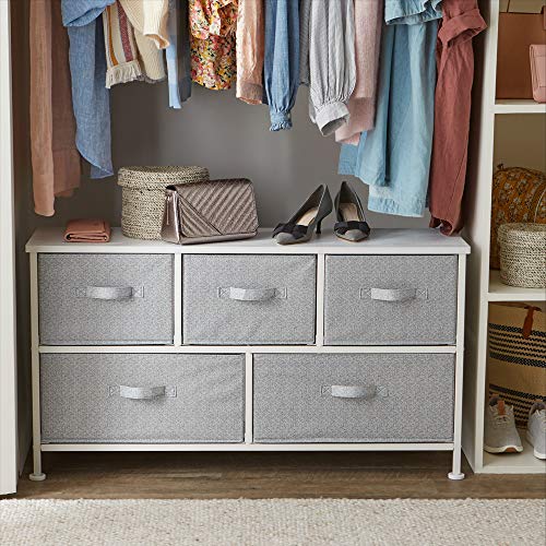 Amazon Basics Extra Wide 5-Drawer Fabric Storage Organizer, Bronze O570432